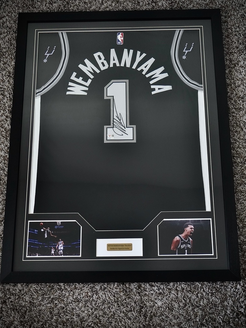 Victor Wembanyama Autographed Framed Spurs Jersey Fanatics Authenticated Signed